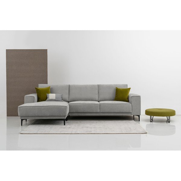 Pilkos spalvos kampinė sofa (su kairiuoju kampu/su gultu) Copenhagen – Scandic-image-1