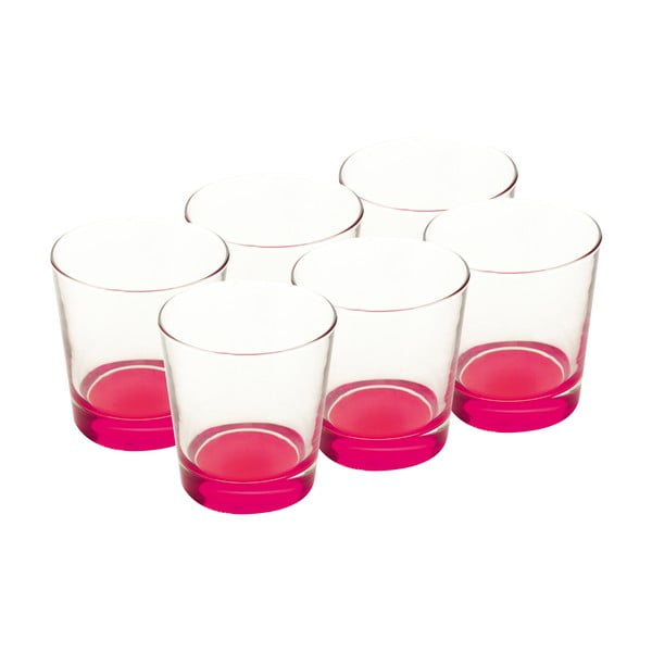 Stiklainių rinkinys 340 ml, rožinės spalvos