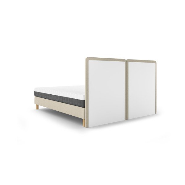 Smėlio spalvos dvigulė lova Mazzini Beds Lotus, 180 x 200 cm-image-4