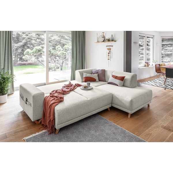 Smėlio spalvos sulankstoma/su sandėliavimo vieta kampinė sofa (su dešiniuoju kampu/„L“ formos) Classy Sophie – Miuform-image-4
