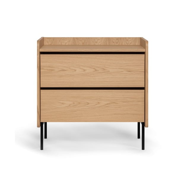 Aukšta šoninė spintelė natūralios spalvos iš ąžuolo 80x82 cm Wrap – Bonami Selection-image-4