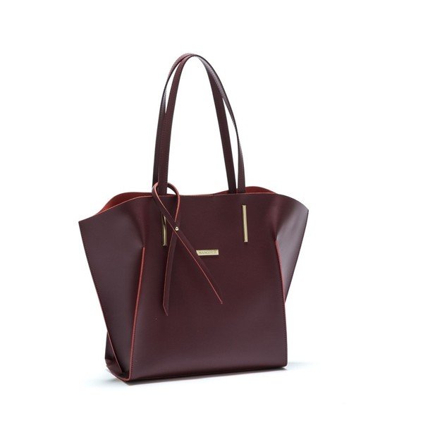 Bordo spalvos odinė rankinė Mangotti Trisha-image-1