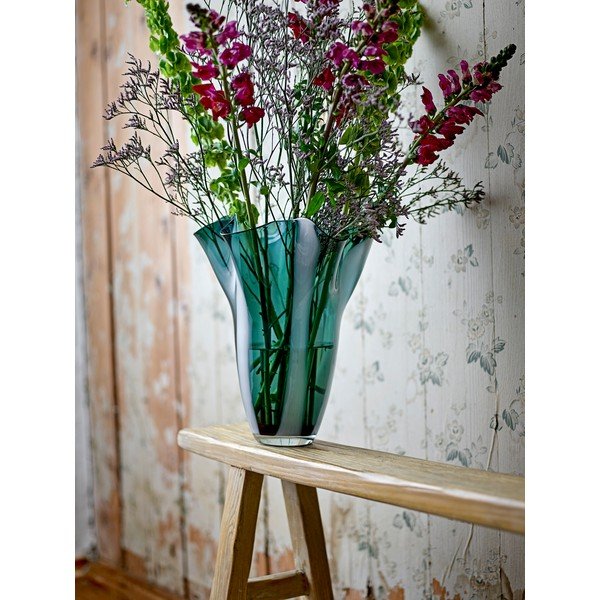 Iš stiklo  rankų darbo vaza žalios spalvos (aukštis 32 cm) Lettice – Bloomingville-image-1
