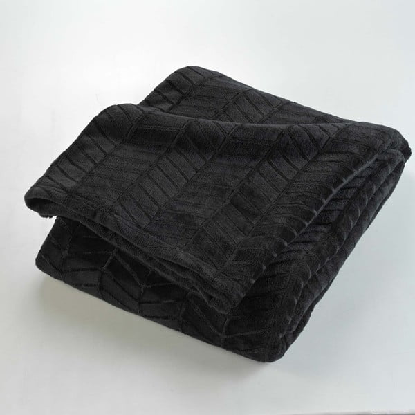 Juodos spalvos iš mikroflanelės lovatiesė 180x220 cm Arya – douceur d'intérieur