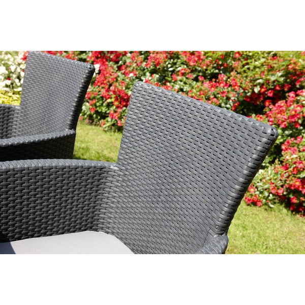 Plastikinis sodo krėslas tamsiai pilkos spalvos Lowa – Keter-image-4