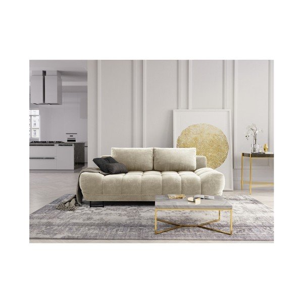 Smėlio spalvos trivietė sofa-lova su aksomo apmušalais Windsor & Co Sofas Cirrus-image-1