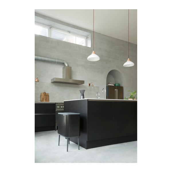 Iš plieno galima atidaryti palietus šiukšliadėžė matinės juodos spalvos 36 l Bo Touch Bin – Brabantia-image-1