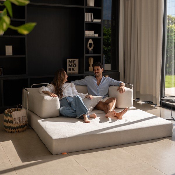 Smėlio spalvos sulankstoma sofa iš boucle 180 cm Bloom – TemaHome-image-4