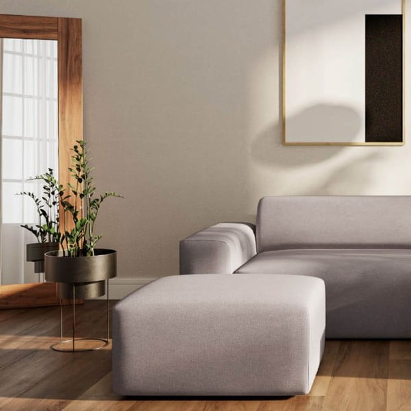 Pilkos spalvos iš velveto kampinė sofa (su dešiniuoju kampu/su gultu) Villet – Rodier-image-4