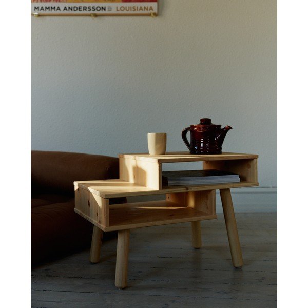 Juodos spalvos pušies medienos kavos staliukas Karup Design Hako-image-1