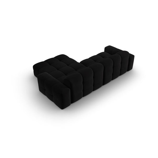 Juodo aksomo kampinė sofa (dešinysis kampas) Kendal - Micadoni Home-image-4