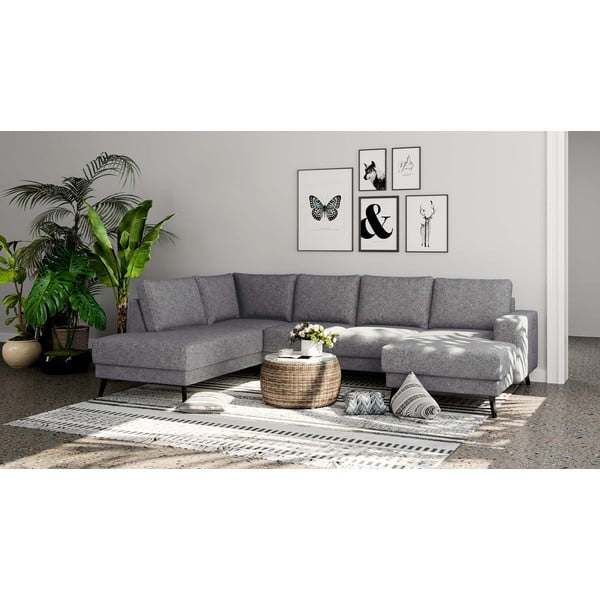 Kampinė sofa pilkos spalvos (su kairiuoju kampu) Fynn – Ghado-image-1