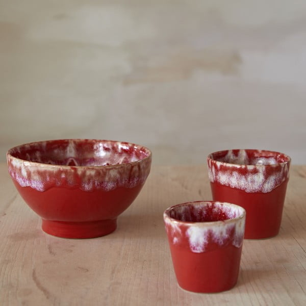 Raudonos ir baltos spalvos akmens masės espreso puodelis Costa Nova, 90 ml-image-2