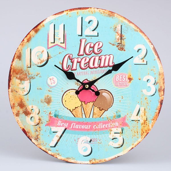 Medinis laikrodis "Retro Ice Cream", 34x34 cm