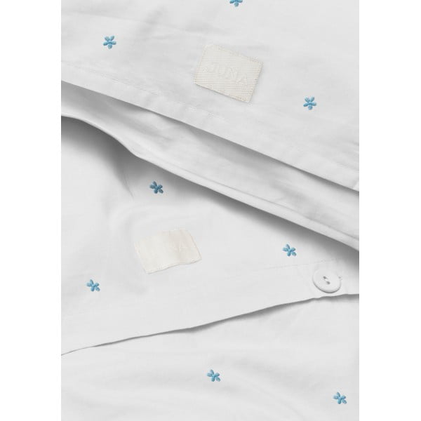 Baltos spalvos iš medvilninio perkelio viengulė patalynė 140x200 cm Daisy – JUNA-image-3