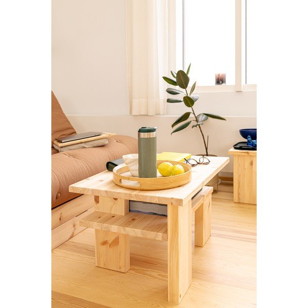 Rudos spalvos iš pušies masyvo kavos staliukas 45x68 cm Japan – Karup Design-image-4