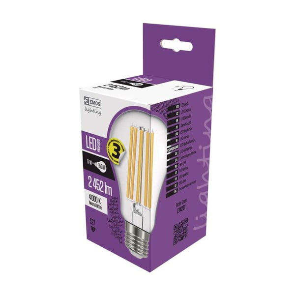 LED lemputė EMOS Filament A67 Neutral White, 17W E27-image-1