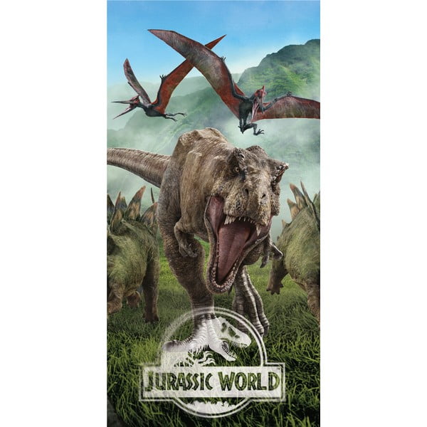 Iš medvilnės vaikiškas rankšluostis 70x140 cm Jurassic Park – Jerry Fabrics