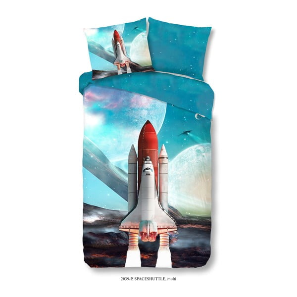Medvilninė vaikiška patalynė Good Morning Space Shuttle, 140 x 200 cm