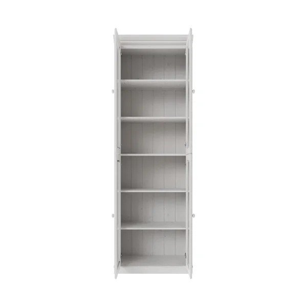 Baltos spalvos iš pušies masyvo vitrina 74x223x37 cm Anita – Støraa-image-2