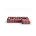 Sofa rožinės spalvos iš velveto 285 cm Bellis – Micadoni Home