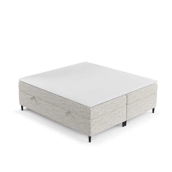 Spyruoklinė lova šviesiai pilkos spalvos su sandėliavimo vieta 140x200 cm Araya – Maison de Rêve