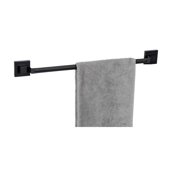 Klijuojamas iš nerūdijančio plieno rankšluosčio laikiklis juodos spalvos Quadro – Wenko-image-2