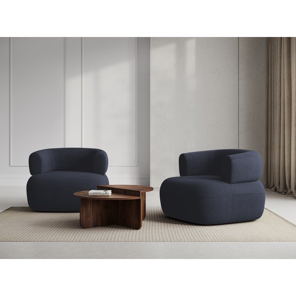 Iš boucle krėslas tamsiai mėlynos spalvos Jenny – Micadoni Home-image-1