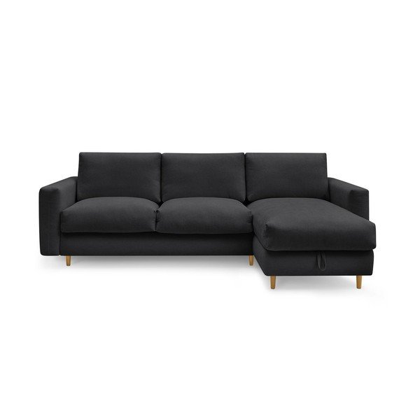 Juodos spalvos kampinė sofa Nouveau Cocoone – Bobochic Paris