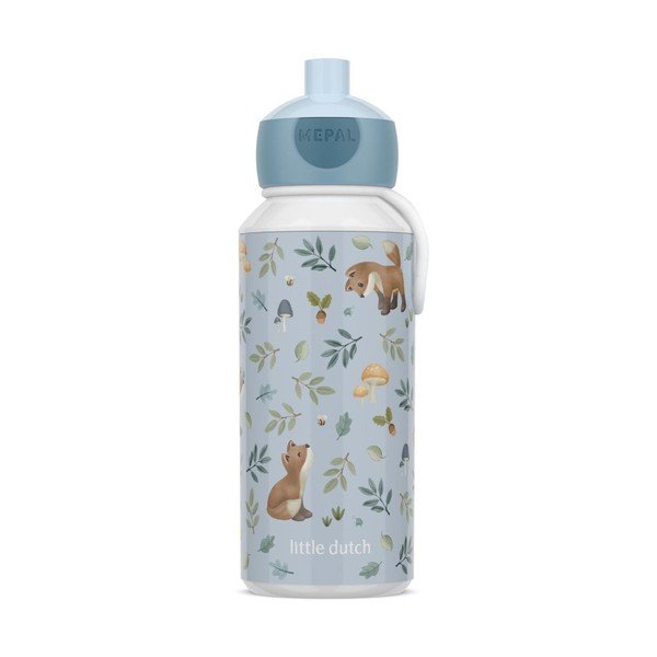 Šviesiai mėlynos spalvos iš plastiko vaikiškas buteliukas 400 ml Forest Friends – Mepal