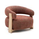 Terakotos spalvos iš šenilinio audinio krėslas Granite – Kave Home