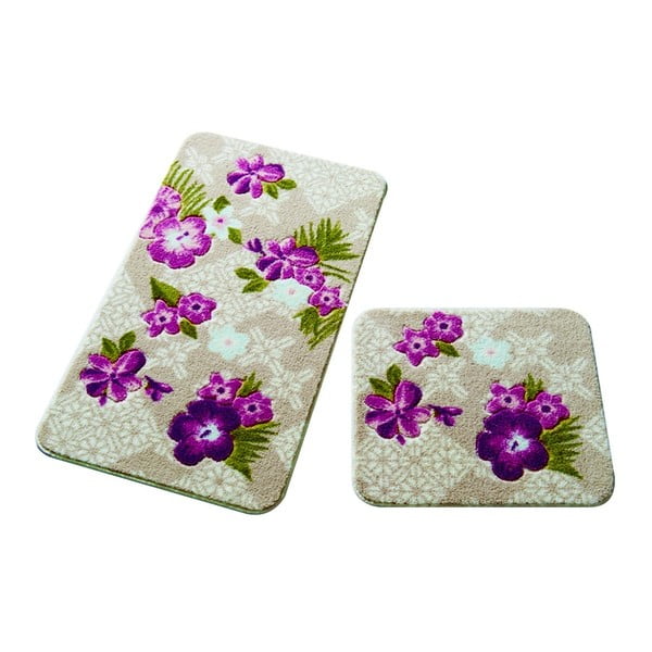 2 vonios kilimėlių rinkinys Vonios kilimėliai "Confetti Bathmats Tropical Pink