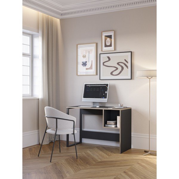 Rašomasis stalas su juodu stalviršiu 50x110 cm Lyly – Marckeric-image-1