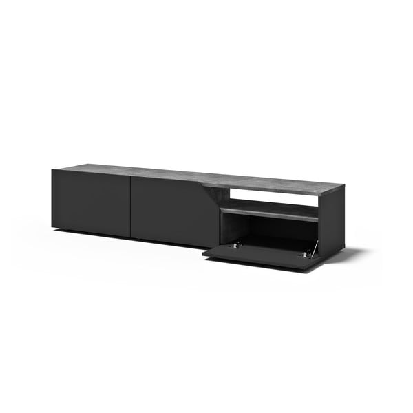 TV spintelė juodos spalvos su betono dekoru 180x38 cm Verone – TemaHome-image-4