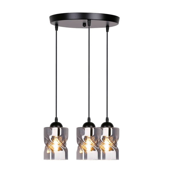 Juodas pakabinamas šviestuvas su stikliniu gaubtu Felis - Candellux Lighting-image-4
