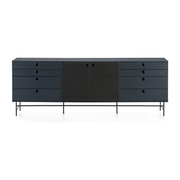Juodos ir mėlynos spalvos komoda Teulat Punto, plotis 212 cm