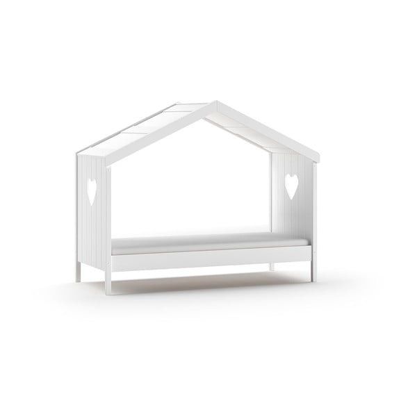 Naminė/ištraukiama iš pušies masyvo vaikiška lova baltos spalvos su sandėliavimo vieta 90x200 cm AMORI – Vipack-image-3