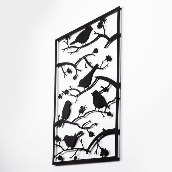 Metalinė sienų dekoracija 47x66 cm Branch & Birds - Wallity-image-2