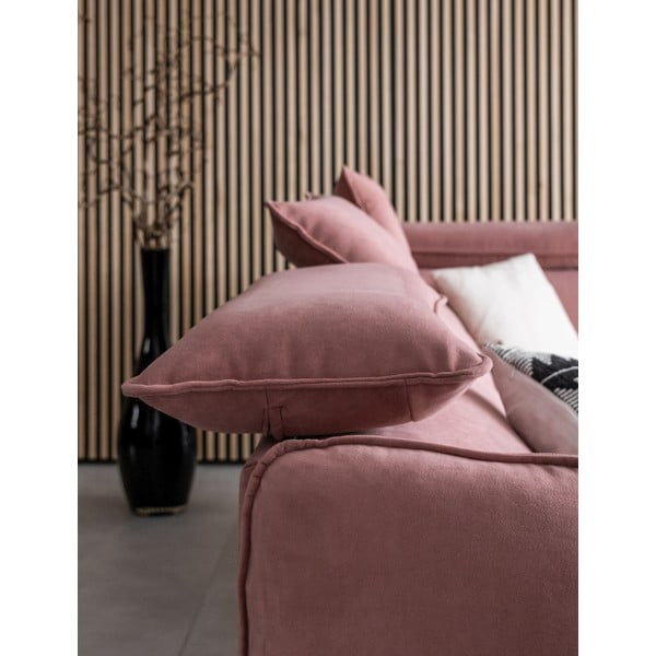 Sulankstoma kampinė sofa iš velveto šviesiai rožinės spalvos (su dešiniuoju kampu) Sweet Harmony – Miuform-image-4