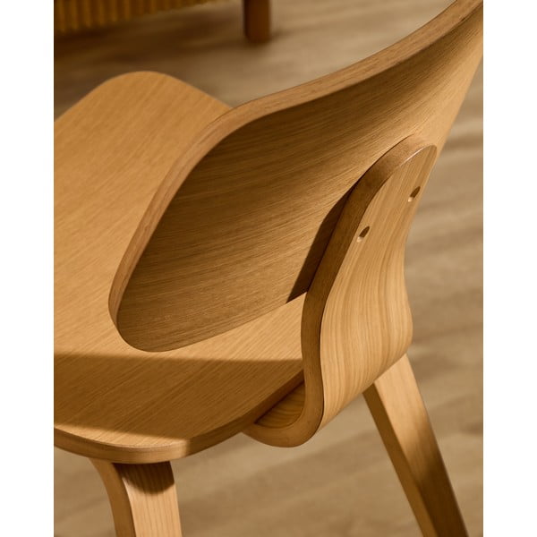 Natūralios spalvos valgomojo kėdė iš ąžuolo Gena – Kave Home-image-2