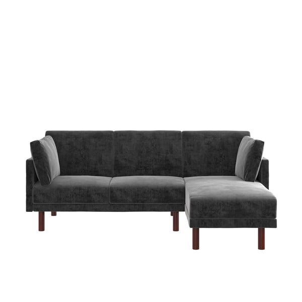 Pilkos spalvos modulinė kampinė sofa su aksomine apdaila Støraa Clair