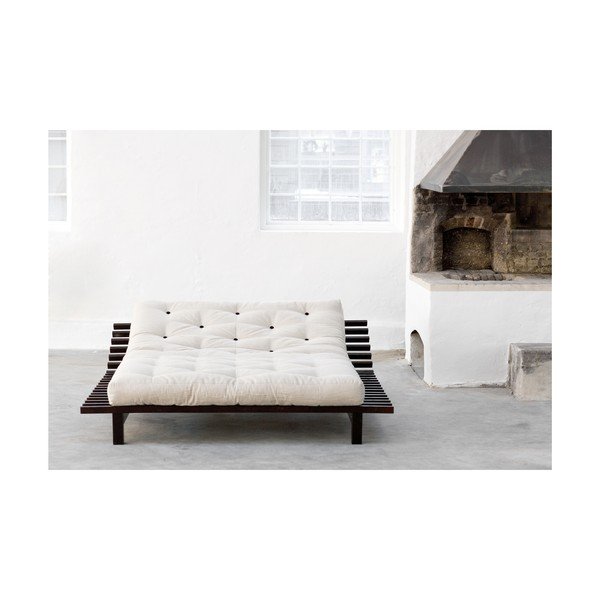 Pušies medžio dvigulė lova su čiužiniu Karup Design Blues Double Latex Black/Black, 140 x 200 cm-image-4