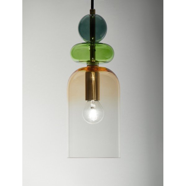 Auksinės spalvos iš stiklo kabantis šviestuvas ø 11 cm Murano – Nova Luce-image-2