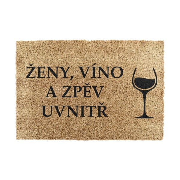 Iš kokoso pluošto grindų kilimėlis 40x60 cm Víno – Artsy Doormats