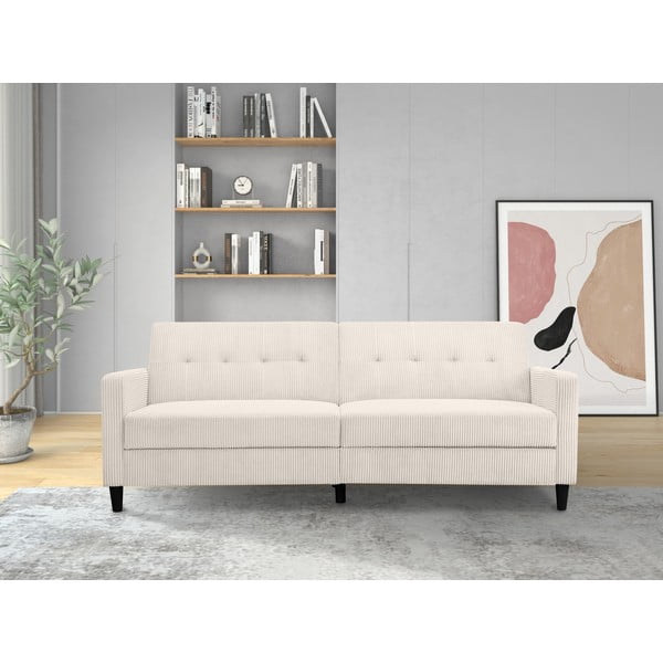 Iš kordinio velveto sulankstoma sofa baltos spalvos 82 cm Hartford – Støraa-image-1