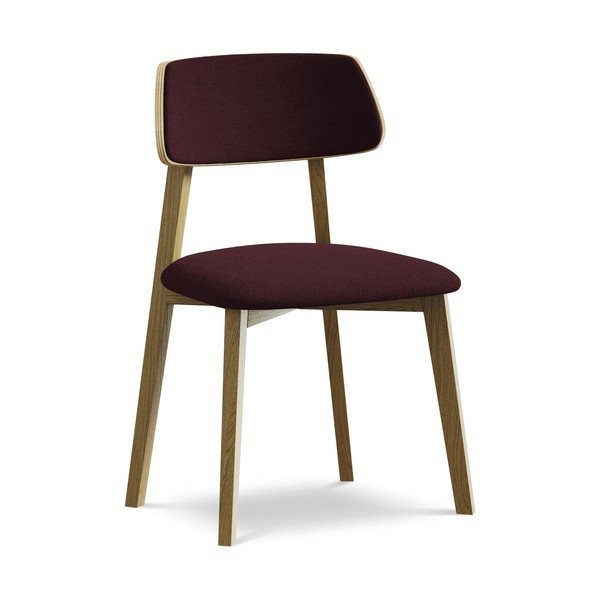 Bordo spalvos iš medienos masyvo valgomojo kėdė Niu – Makamii