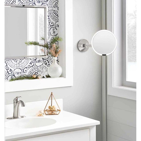 Kosmetinis veidrodis (10x) su apšvietimu/didinantis ø 12 cm Travel – simplehuman-image-4