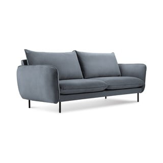 Pilkos spalvos aksominė sofa Cosmopolitan Design Vienna, 160 cm
