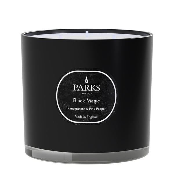 Žvakė su granatų ir Peru pipirų aromatu "Parks Candles London Black Magic", degimo trukmė 56 val.