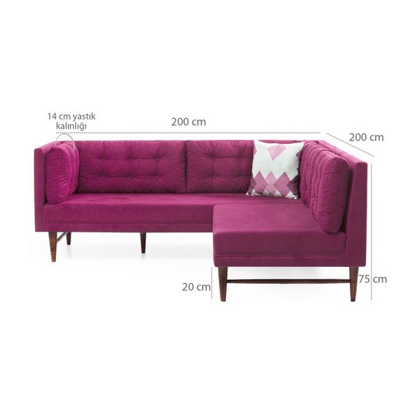 Rožinė kampinė sofa "Balcab Home Barbara-image-2